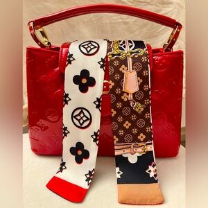 Monogram Patterned Twilly Bandeau Scarf Mixed Colors